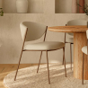 Buy Dining chair - Upholstered in Bouclé Fabric - Seda White 61150 in the United Kingdom