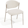 Buy Dining chair - Upholstered in Bouclé Fabric - Seda White 61150 home delivery