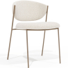 Buy Dining chair - Upholstered in Bouclé Fabric - Seda White 61150 at Privatefloor
