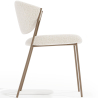 Buy Dining chair - Upholstered in Bouclé Fabric - Seda White 61150 with a guarantee