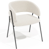 Buy Dining chair - Upholstered in Bouclé Fabric - Charke White 61153 in the United Kingdom