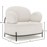 Buy Design armchair - Upholstered in bouclé fabric - Baman White 61156 - prices