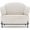 Buy Design armchair - Upholstered in bouclé fabric - Baman White 61156 - in the UK