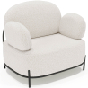 Buy Design armchair - Upholstered in bouclé fabric - Baman White 61156 in the United Kingdom