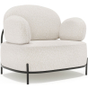 Buy Design armchair - Upholstered in bouclé fabric - Baman White 61156 at Privatefloor