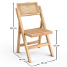 Buy Folding Wooden Rattan Dining Chair - Umbra Natural wood 61157 home delivery