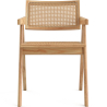 Buy Dining Chair in Cane Rattan - with Armrests - Kane Natural wood 61162 - in the UK