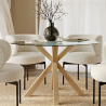 Buy Round Dining Table - 120CM - Glass  - Tauwa Natural 61163 in the United Kingdom