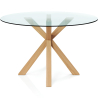 Buy Round Dining Table - 120CM - Glass  - Tauwa Natural 61163 - in the UK