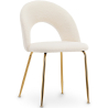 Buy Dining Chair - Upholstered in Bouclé Fabric - Amarna White 61167 at Privatefloor