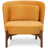 Buy Velvet Upholstered Armchair with Wood - Brina Mustard 61215 - in the UK