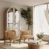 Velvet Upholstered Armchair with Wood - Brina image 7