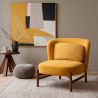 Velvet Upholstered Armchair with Wood - Brina image 7