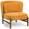 Buy Velvet Upholstered Armchair with Wood - Brina Mustard 61215 at Privatefloor