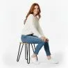 Hairpin Stool - 42cm - Light wood and metal image 7