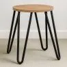 Hairpin Stool - 42cm - Light wood and metal image 7