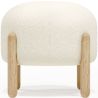 Buy Low Stool Upholstered in Bouclé - Curve White 61251 - in the UK