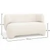 2/3 Seater Sofa - Upholstered in Bouclé Fabric - Magnolia image 7