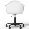 Buy Office Chair with Armrests - Desk Chair with Wheels - Weston Black Frame White 61269 - in the UK