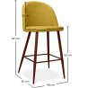 Fabric Upholstered Stool - Scandinavian Design - 63cm- Evelyne image 7