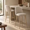 Stool Upholstered in Bouclé Fabric - Scandinavian Design - 66cm - Evelyne image 7