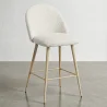 Stool Upholstered in Bouclé Fabric - Scandinavian Design - 66cm - Evelyne image 7