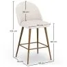 Stool Upholstered in Bouclé Fabric - Scandinavian Design - 66cm - Evelyne image 7