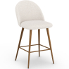 Buy Stool Upholstered in Bouclé Fabric - Scandinavian Design - Evelyne White 61286 - prices