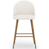 Buy Stool Upholstered in Bouclé Fabric - Scandinavian Design - Evelyne White 61286 - in the UK