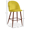 Buy Velvet Upholstered Stool - Scandinavian Design - Evelyne Yellow 61287 with a guarantee