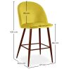 Velvet Upholstered Stool - Scandinavian Design - 66cm - Evelyne image 7