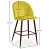 Velvet Upholstered Stool - Scandinavian Design - 66cm - Evelyne image 7