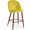 Buy Velvet Upholstered Stool - Scandinavian Design - Evelyne Yellow 61287 - prices