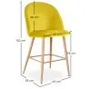 Velvet Upholstered Stool - Scandinavian Design - 66cm - Evelyne image 7