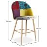 Patchwork Upholstered Stool - Scandinavian Style - 66cm - Evelyne image 7