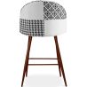 Patchwork Upholstered Stool - Scandinavian Style - Black and White - 66cm - Evelyne image 7
