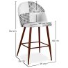 Patchwork Upholstered Stool - Scandinavian Style - Black and White - 66cm - Evelyne image 7