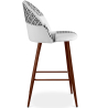 Buy Patchwork Upholstered Stool - Scandinavian Style - Black and White - 63cm- Evelyne White / Black 61290 at Privatefloor