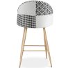 Patchwork Upholstered Stool - Scandinavian Style - Black and White - 66cm -  Evelyne image 7