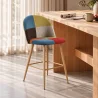 Patchwork Upholstered Stool - Scandinavian Style - 66cm - Evelyne image 7