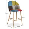 Patchwork Upholstered Stool - Scandinavian Style - 66cm - Evelyne image 7