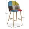 Patchwork Upholstered Stool - Scandinavian Style - 66cm - Evelyne image 7