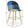 Patchwork Upholstered Stool - Scandinavian Style - 66cm - Evelyne image 7