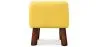 Square Footstool - Linen Upholstered - Wood - Nor image 7