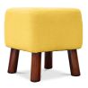 Square Footstool - Linen Upholstered - Wood - Nor image 7