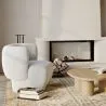  Upholstered Armchair - Bouclé Fabric Lounge Chair - Magnolia image 7