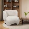  Upholstered Armchair - Bouclé Fabric Lounge Chair - Magnolia image 7