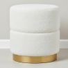Round Pouf Upholstered in Bouclé Fabric - Gabby image 7