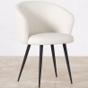Buy Upholstered Dining Chair in Bouclé - Detra White 61300 - in the UK