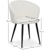 Buy Upholstered Dining Chair in Bouclé - Detra White 61300 - in the UK